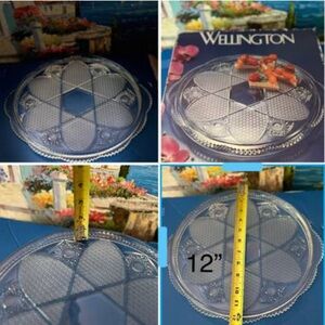 Mikasa Walther Crystal West Germany Large Cake Plate Hob Stars Clear